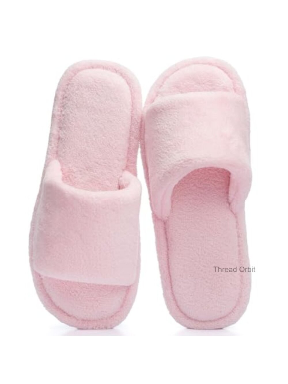 Open Toe Slip On Slippers Breathable Coral Fleece Memory Foam Non-Slip House